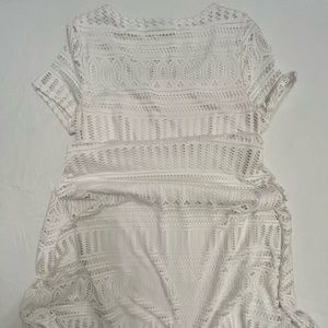 Dana Buchman full length white summer full length short sleeve dress